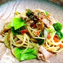 梅と塩昆布で味付け簡単！ 白菜と豚肉のパスタ